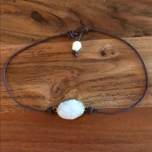 White Druzy Choker Necklace
